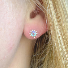 Load image into Gallery viewer, sunflower moonstone studs