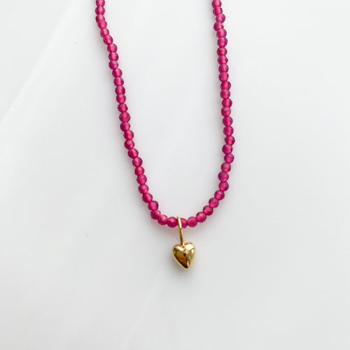 mini heart bead necklace
